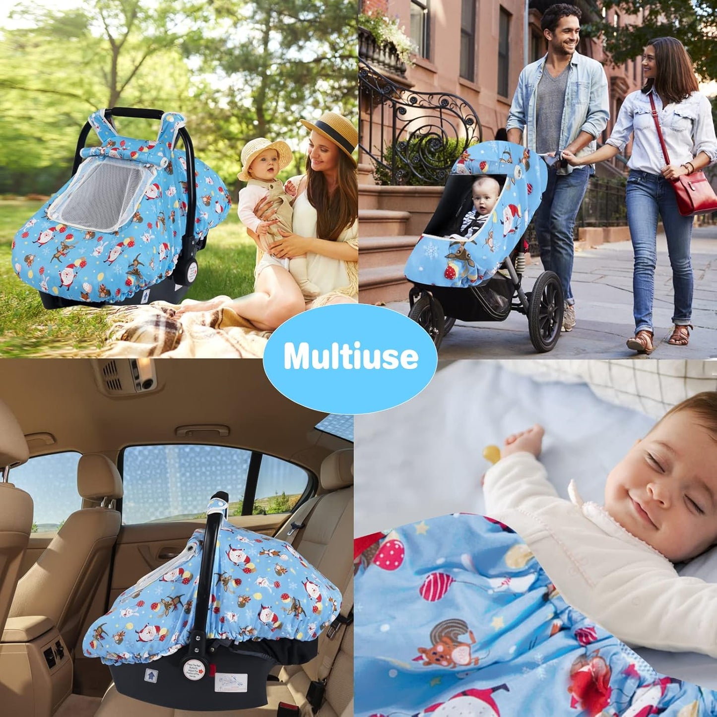 Universal Baby Car Seat Cover – All-Season Comfort & Breathability (Crown Design)