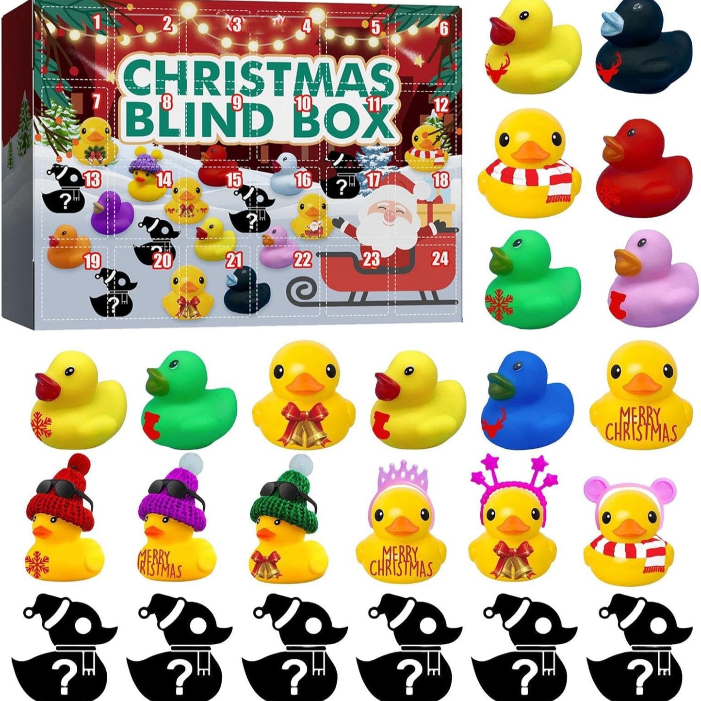 Christmas Rubber Duck Advent Calendar – 24 Days Countdown with Surprise Toys