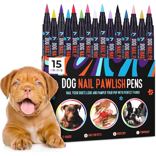 Pet Nail Polish Pen – Quick-Dry, 15 Fun Colors for Dogs & Cats