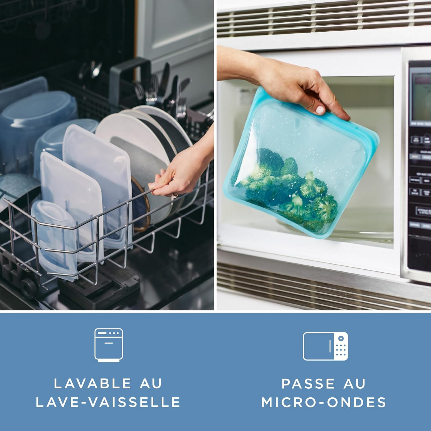 Reusable Silicone Food Storage Bags – Leak-Proof, Eco-Friendly, 2 Pack