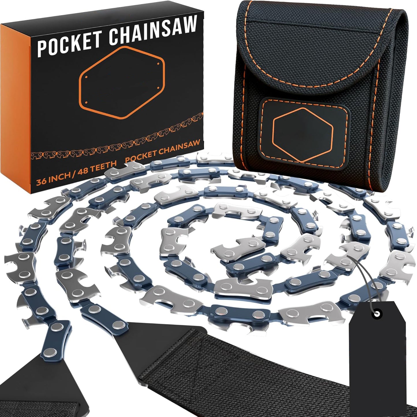 Survival Pocket Chainsaw – Heavy-Duty Hand Chain Saw for Camping, Hiking, Bushcraft