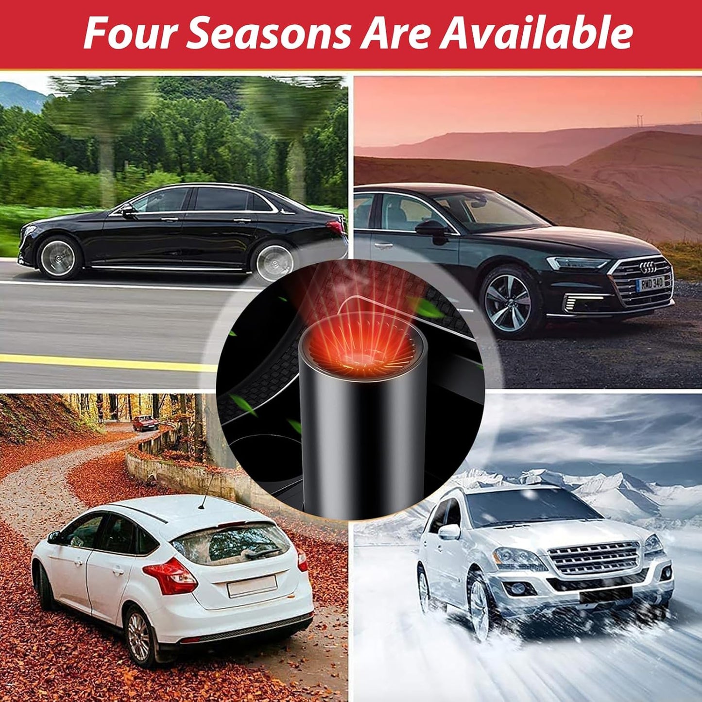 12V Portable Car Heater & Defroster – 2-in-1 Heating and Cooling, Quick Defrost