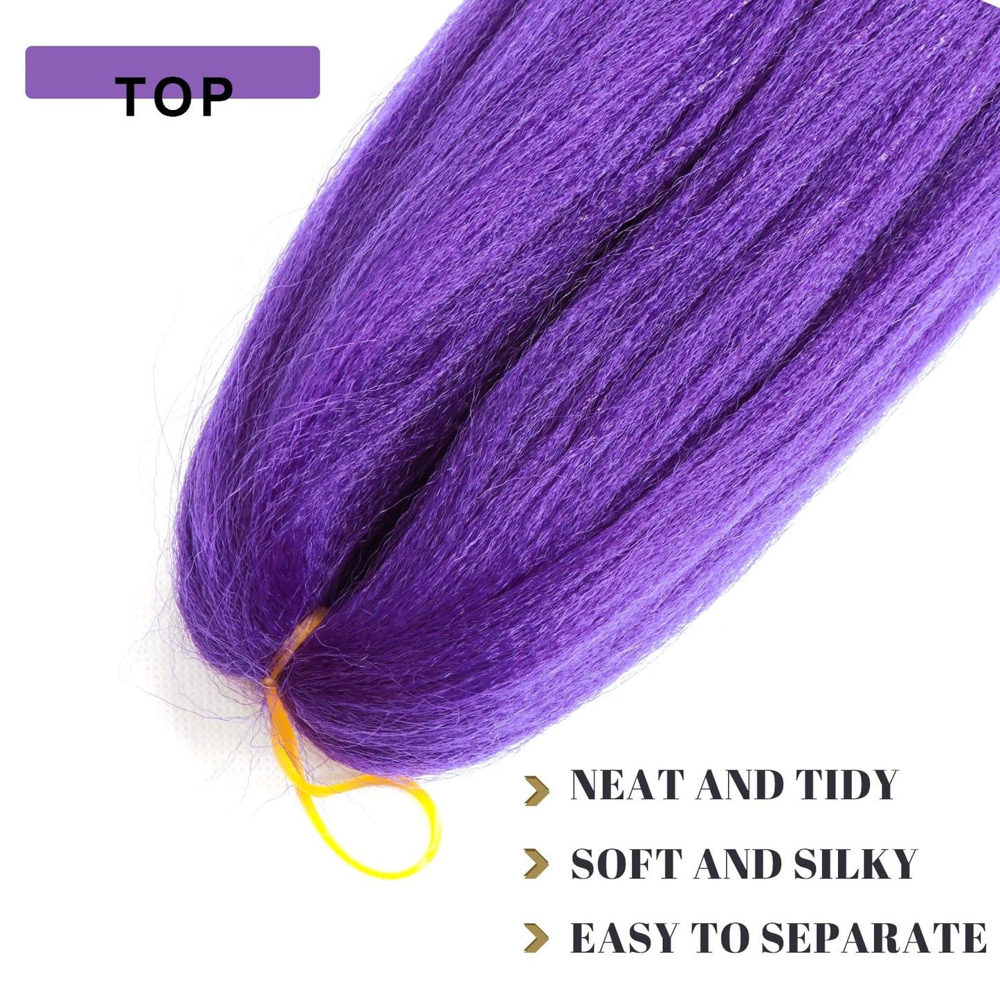 Purple Pre-Stretched Braiding Hair – Synthetic Braiding Extensions for Party, Stage