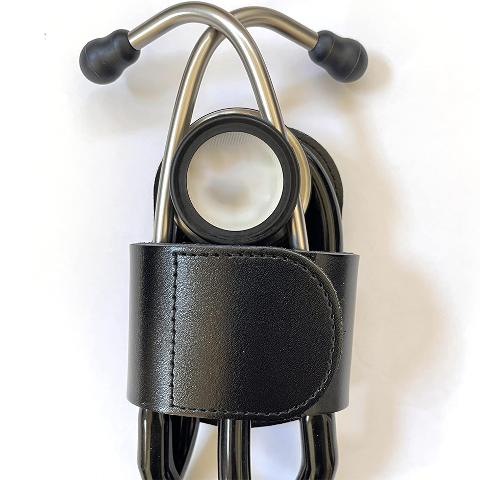 Stethoscope Holder thick 1/8" leather with velcro closure