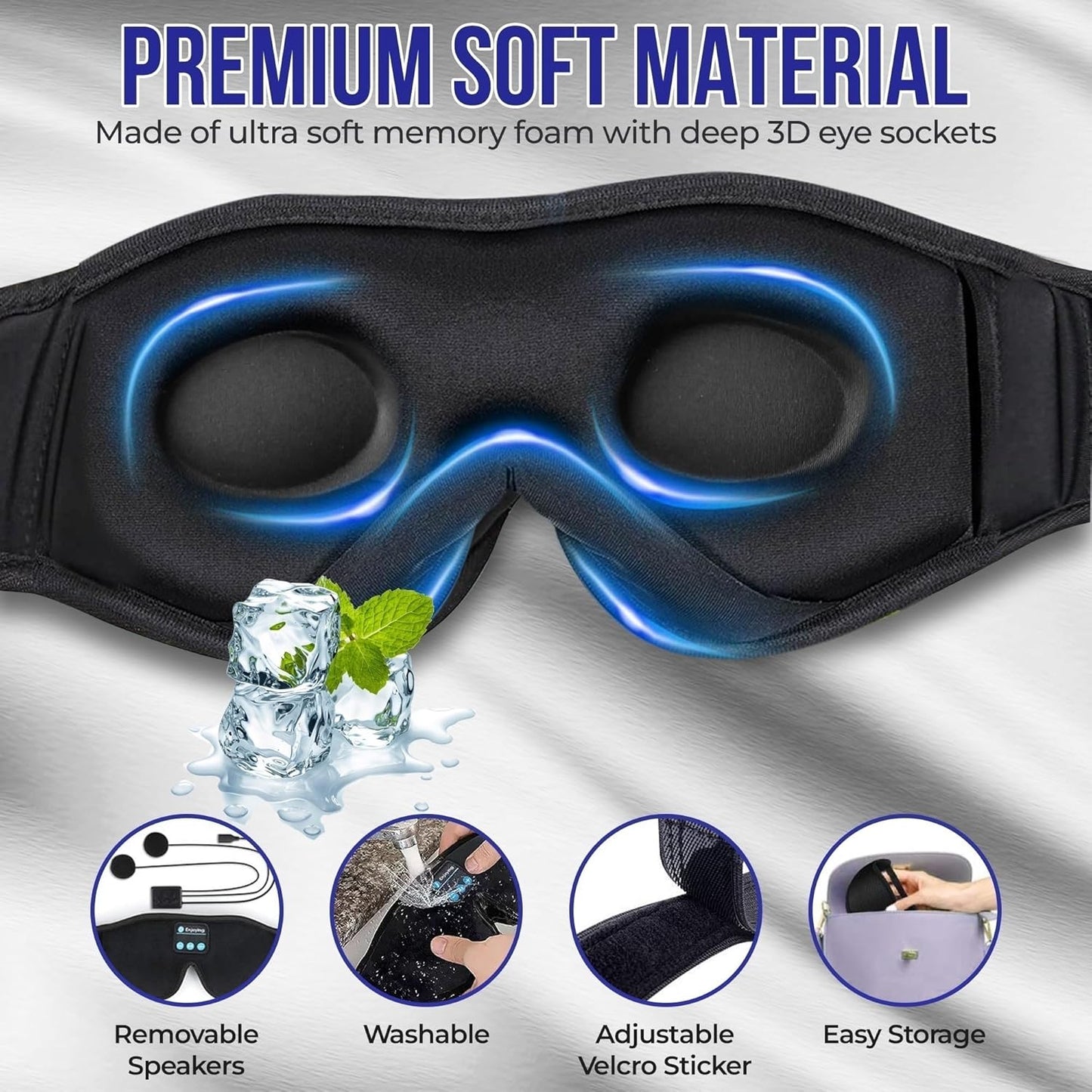 Sleep Headphones – Bluetooth 5.4 Eye Mask with HD Stereo for Side Sleepers