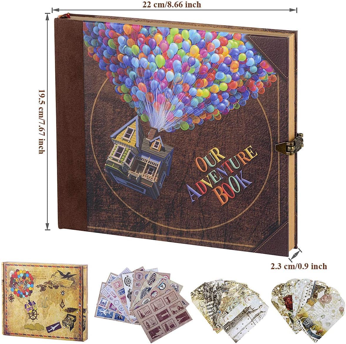 Adventure Book DIY Scrapbook Kit – 148 Pages with 3D Embossed Leather Cover & Full Accessories