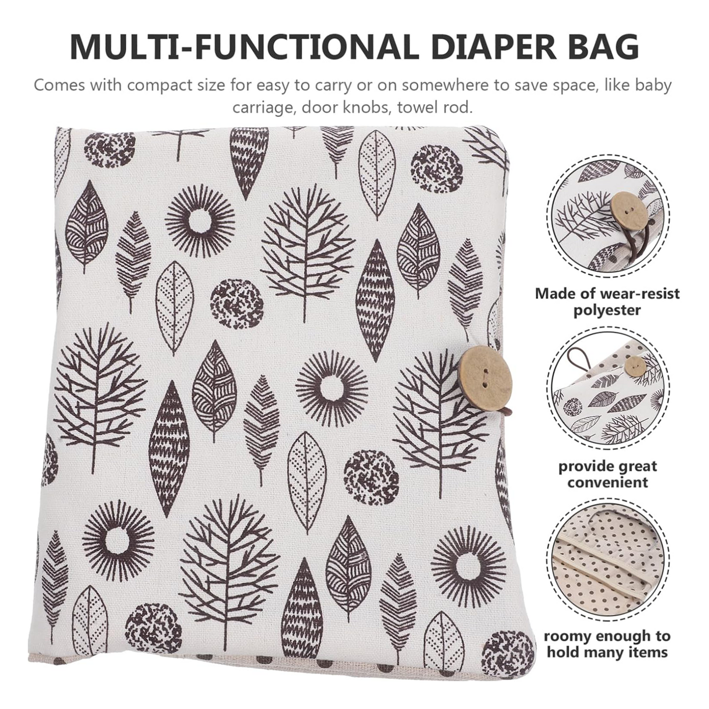 Baby Diaper Bag – Compact Organizer with Changing Pad for On-the-Go Moms