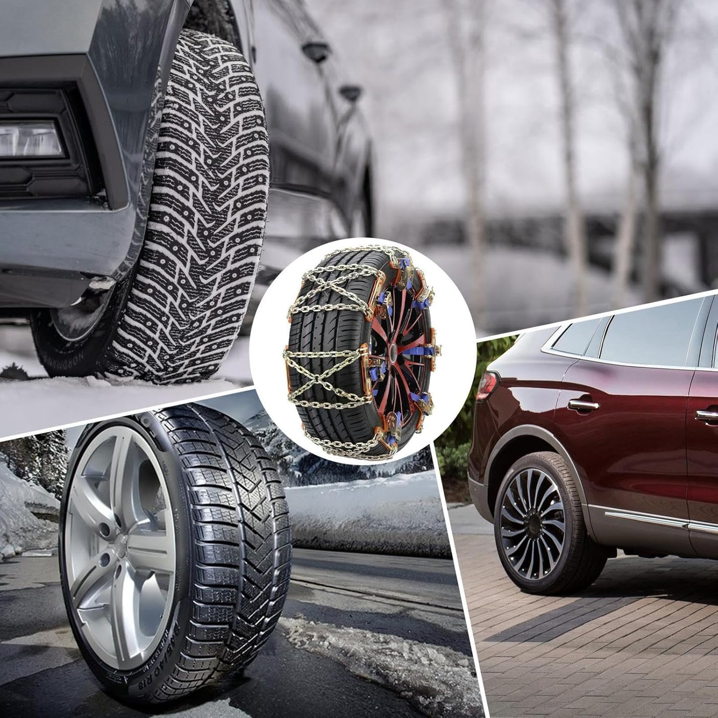 Car Tire Anti-Skid Chains – Heavy-Duty Snow & Mud Traction Chains for Winter Driving