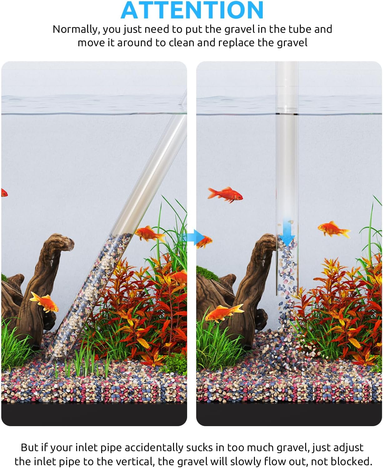 Aquarium Siphon Pump Gravel Cleaner – Manual 3-in-1 Fish Tank Cleaning Kit