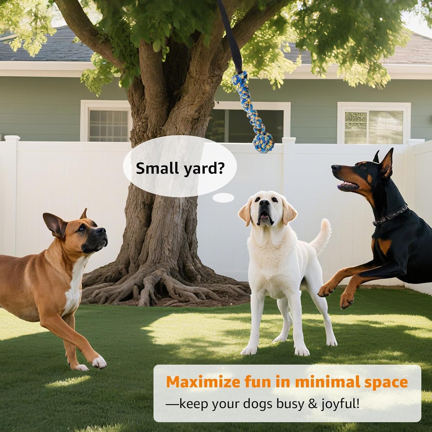 Outdoor Dog Bungee Tug Toy – Hanging Interactive Play Game