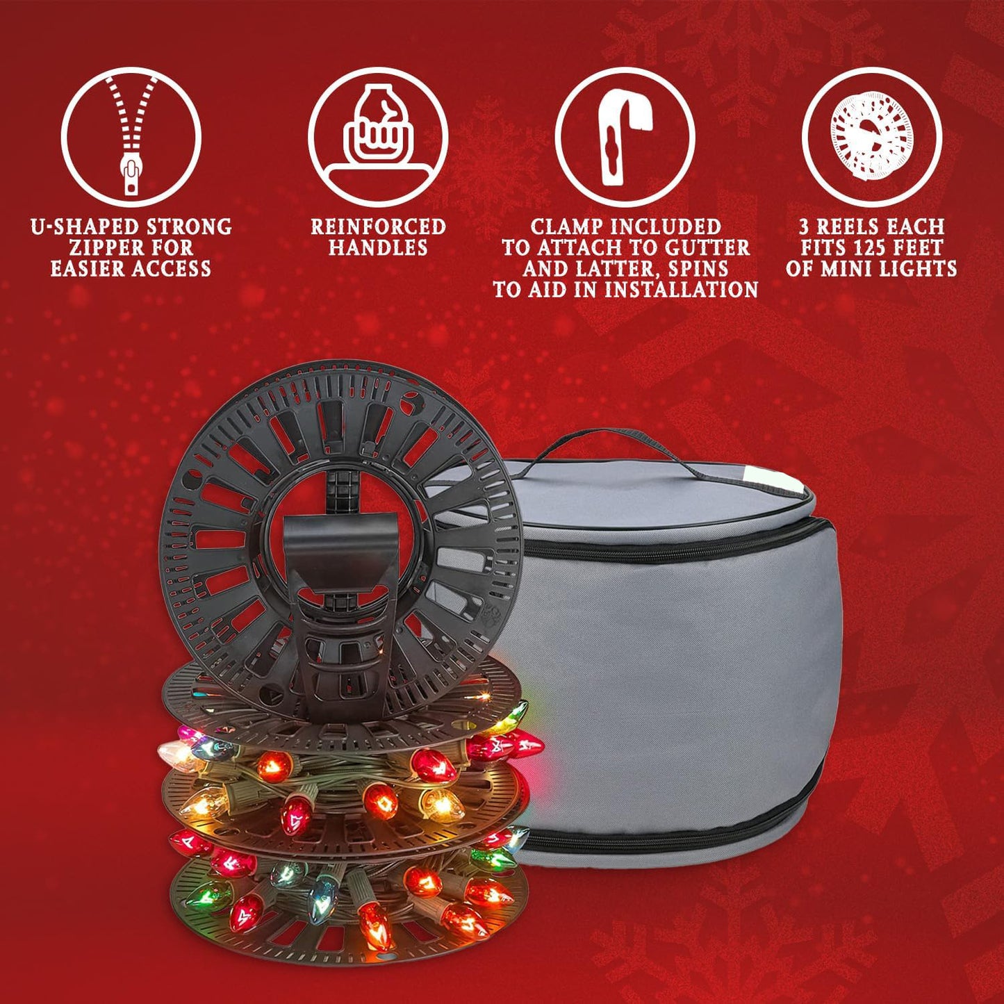 Premium Christmas Light Storage Bag – 600D High-Strength Tear-Resistant Fabric