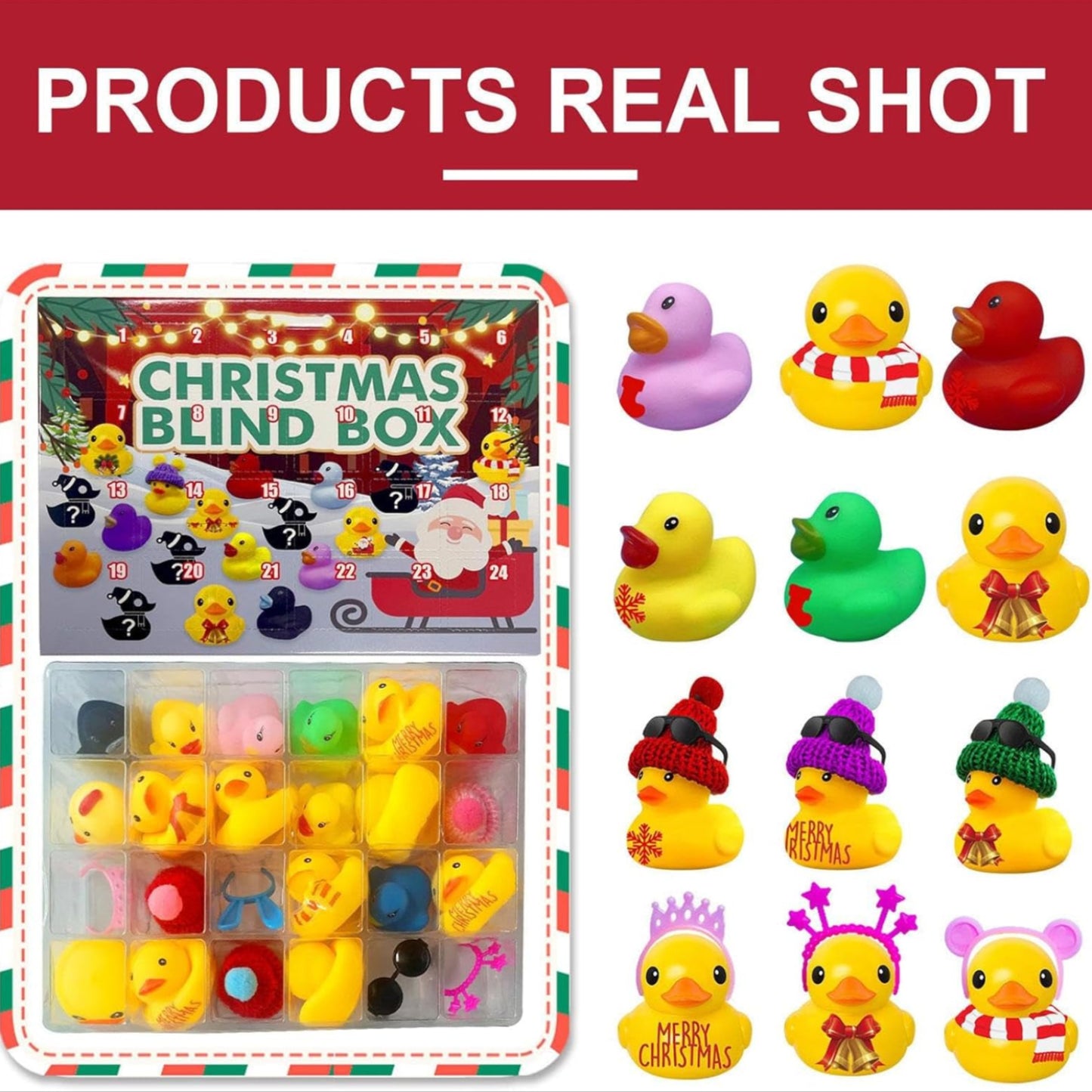 Christmas Rubber Duck Advent Calendar – 24 Days Countdown with Surprise Toys