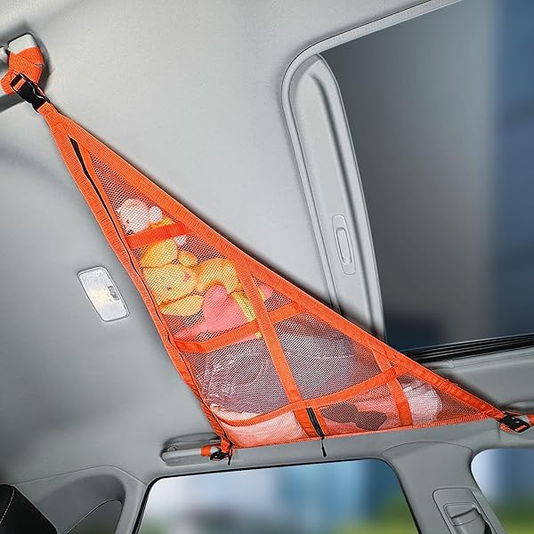 Car Ceiling Cargo Net Organizer – Double-Layer Mesh Overhead Storage for SUVs, Jeeps & Trucks