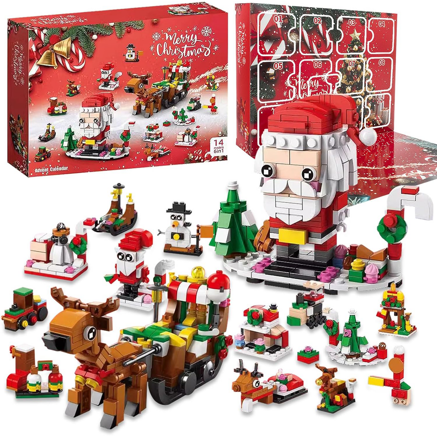 2025 Christmas Advent Calendar – 6-in-1 Santa & Tree Building Blocks