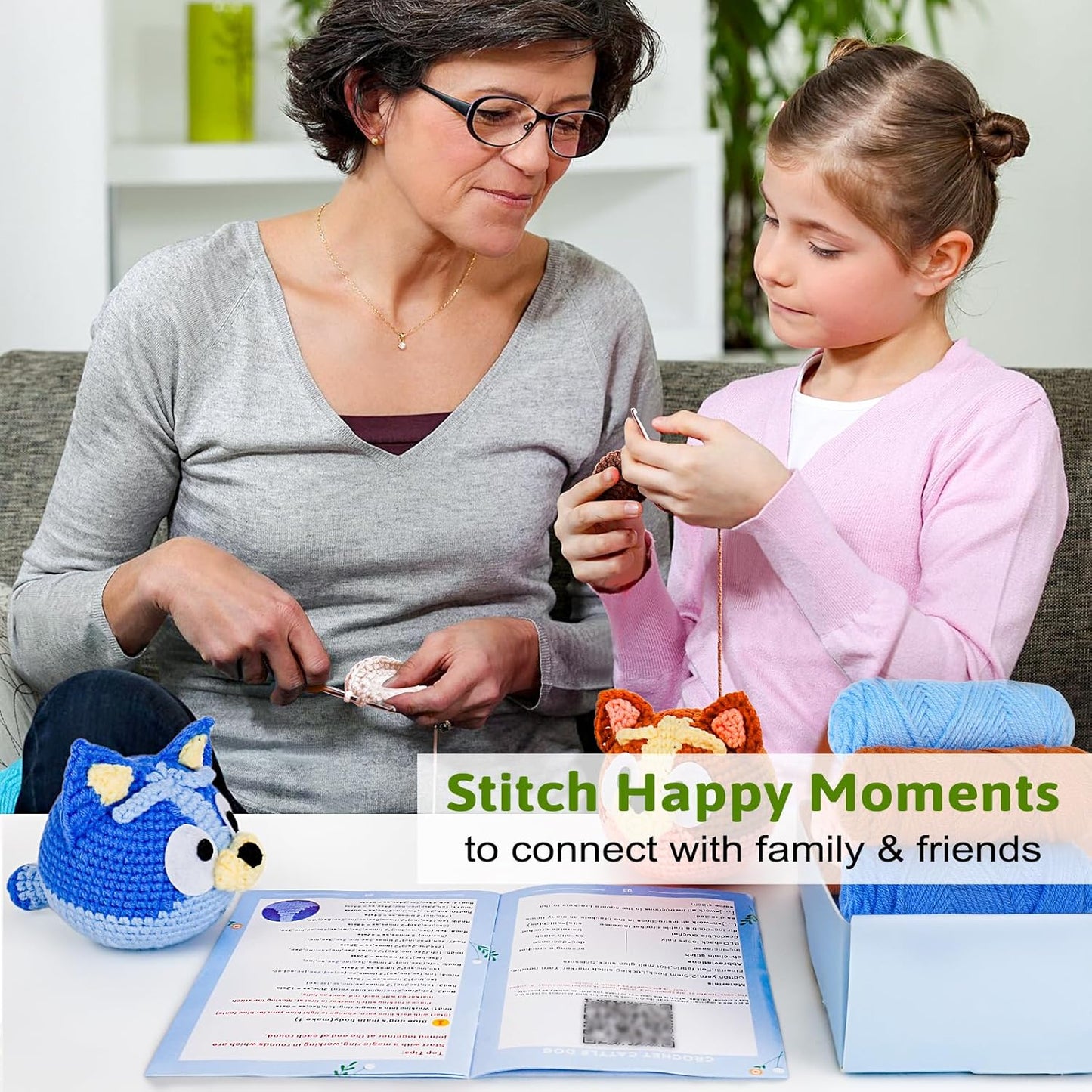 Crochet Animal Kit for Kids – Beginner-Friendly 2-in-1 Set