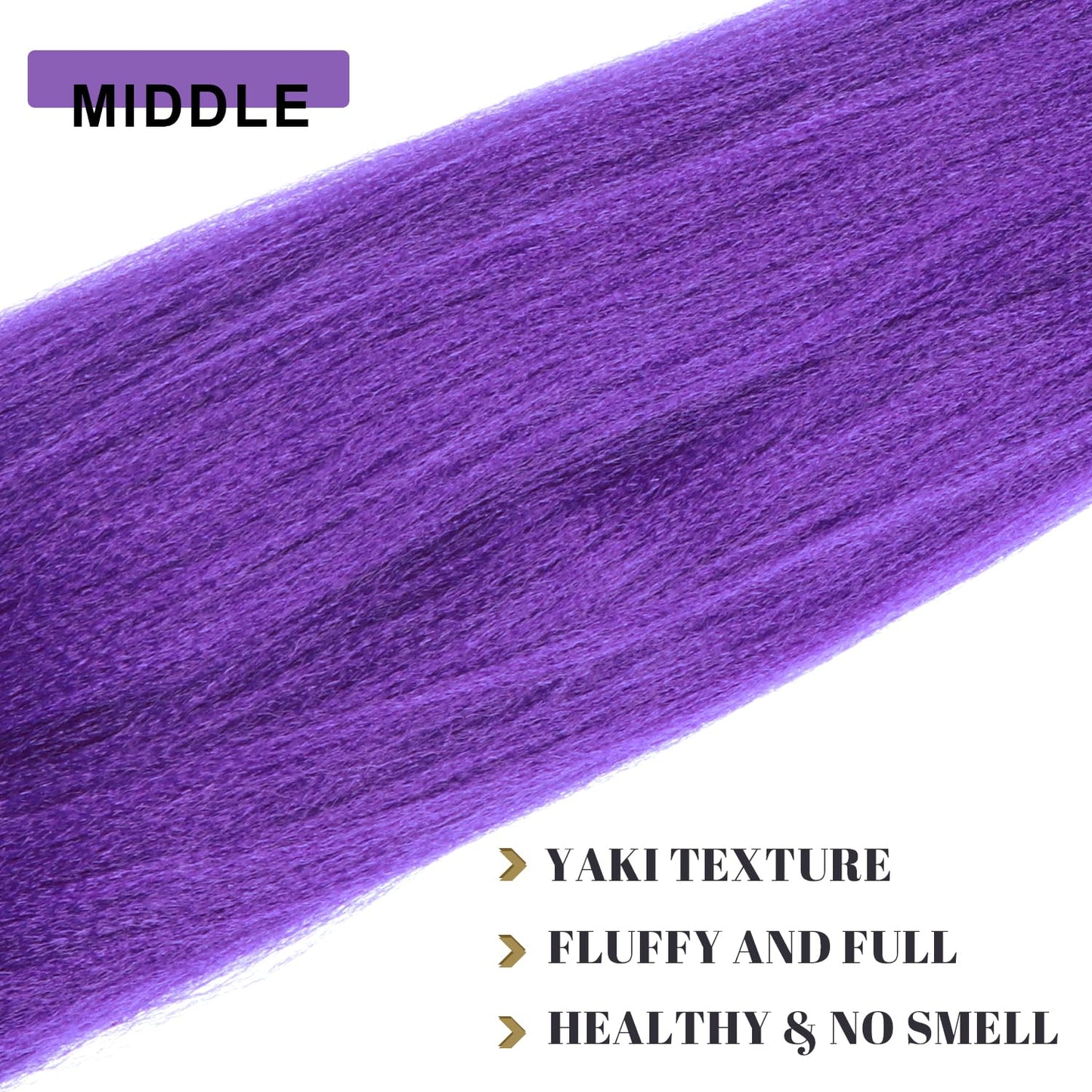 Purple Pre-Stretched Braiding Hair – Synthetic Braiding Extensions for Party, Stage