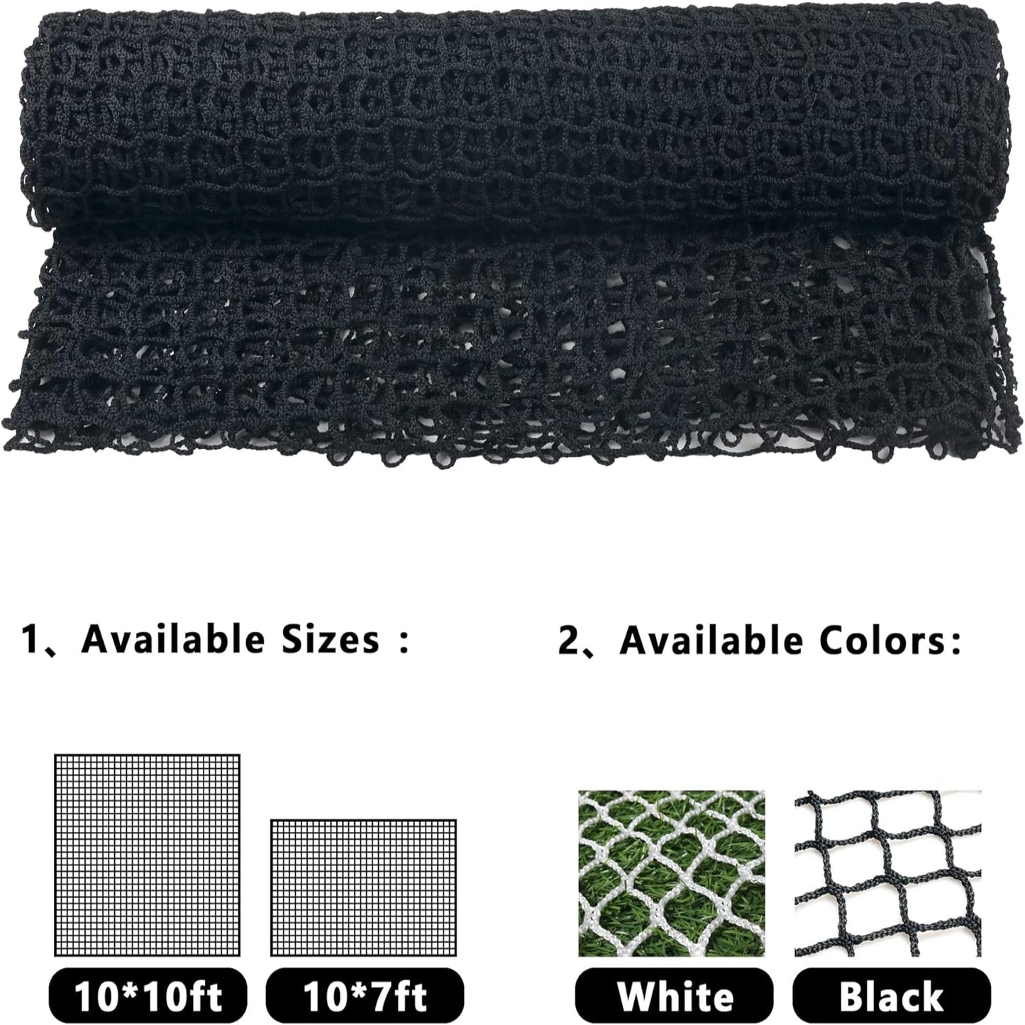 Golf Hitting Net with Rope Rings – High Impact Containment Net for Indoor & Outdoor Practice