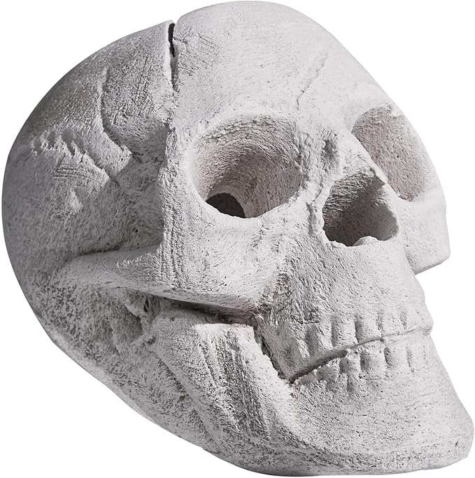 Ceramic Fireproof Skull – Perfect for Halloween Decor | Available in Black & White | Ideal for Fire Pits, Fireplaces, and Campfires | High-Temperature Ceramic | Compatible with Gas Fires