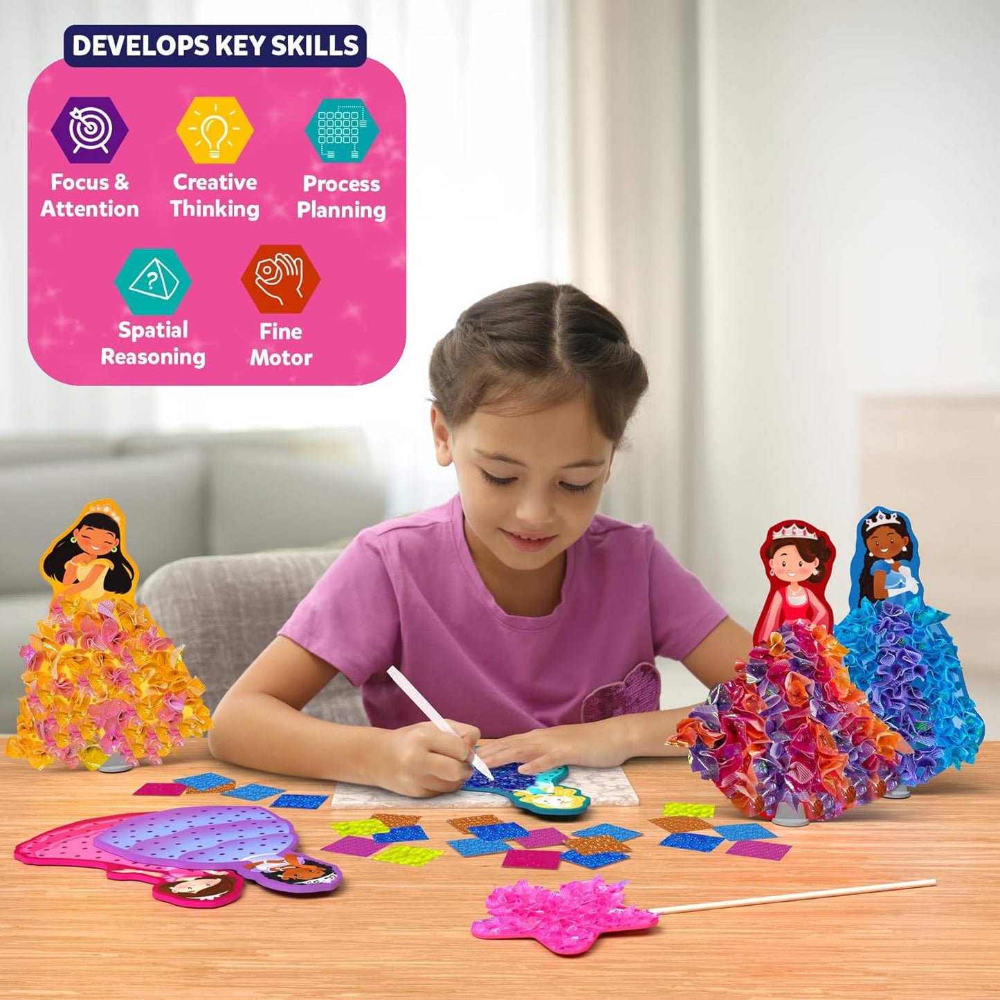 Poke-in Art – Magical Princesses, Mess-Free Creative Fun for Kids