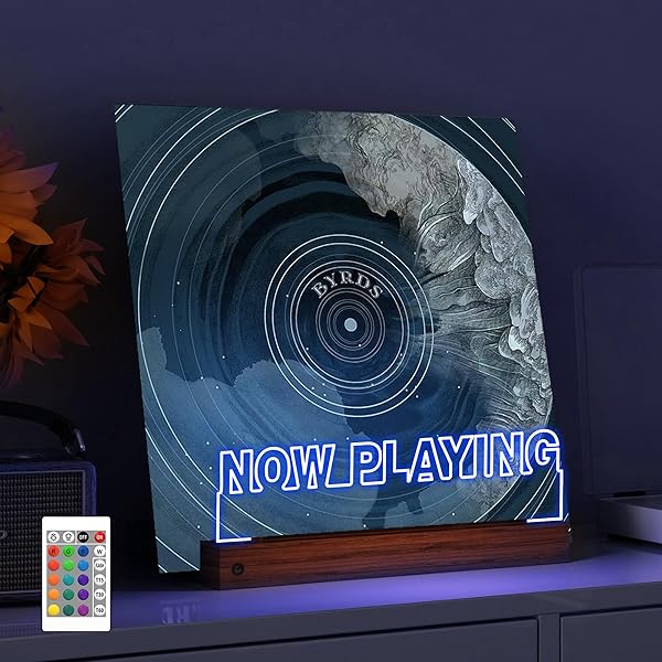 Glowing Vinyl Record Display Stand |LED Light Album Display Stand