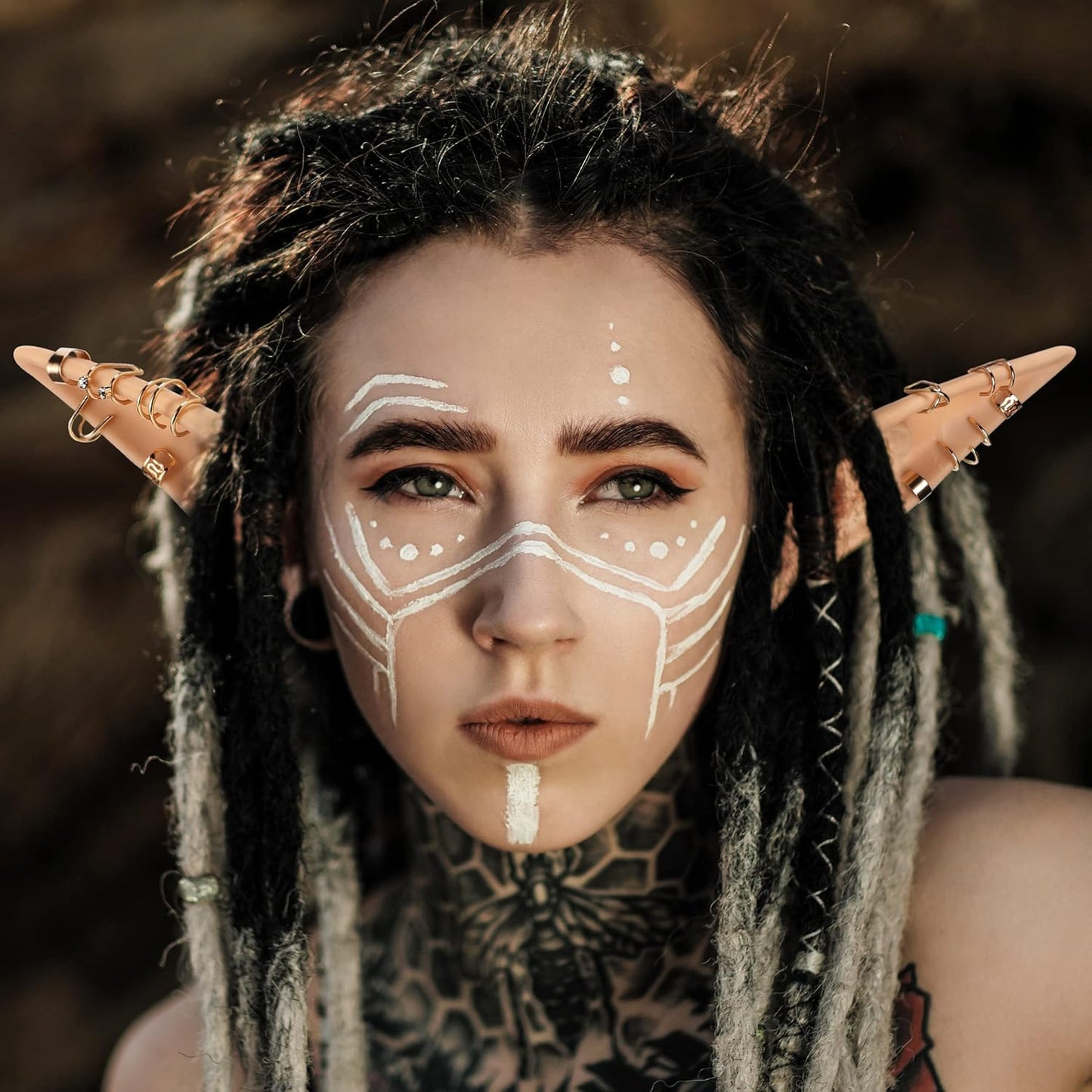 Elf Ear Accessory Set – 2 Pairs of Fairy Ears with Non-Pierced Pearl Earrings