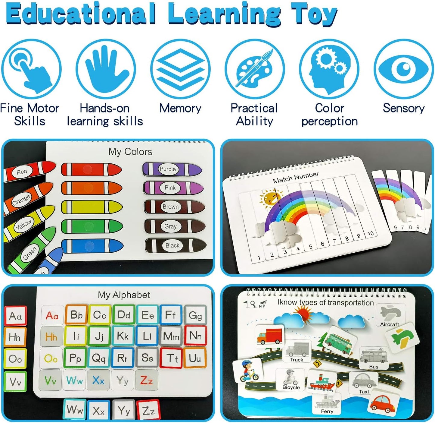 Montessori Busy Book for Toddlers | Sensory Education Toy for Autism