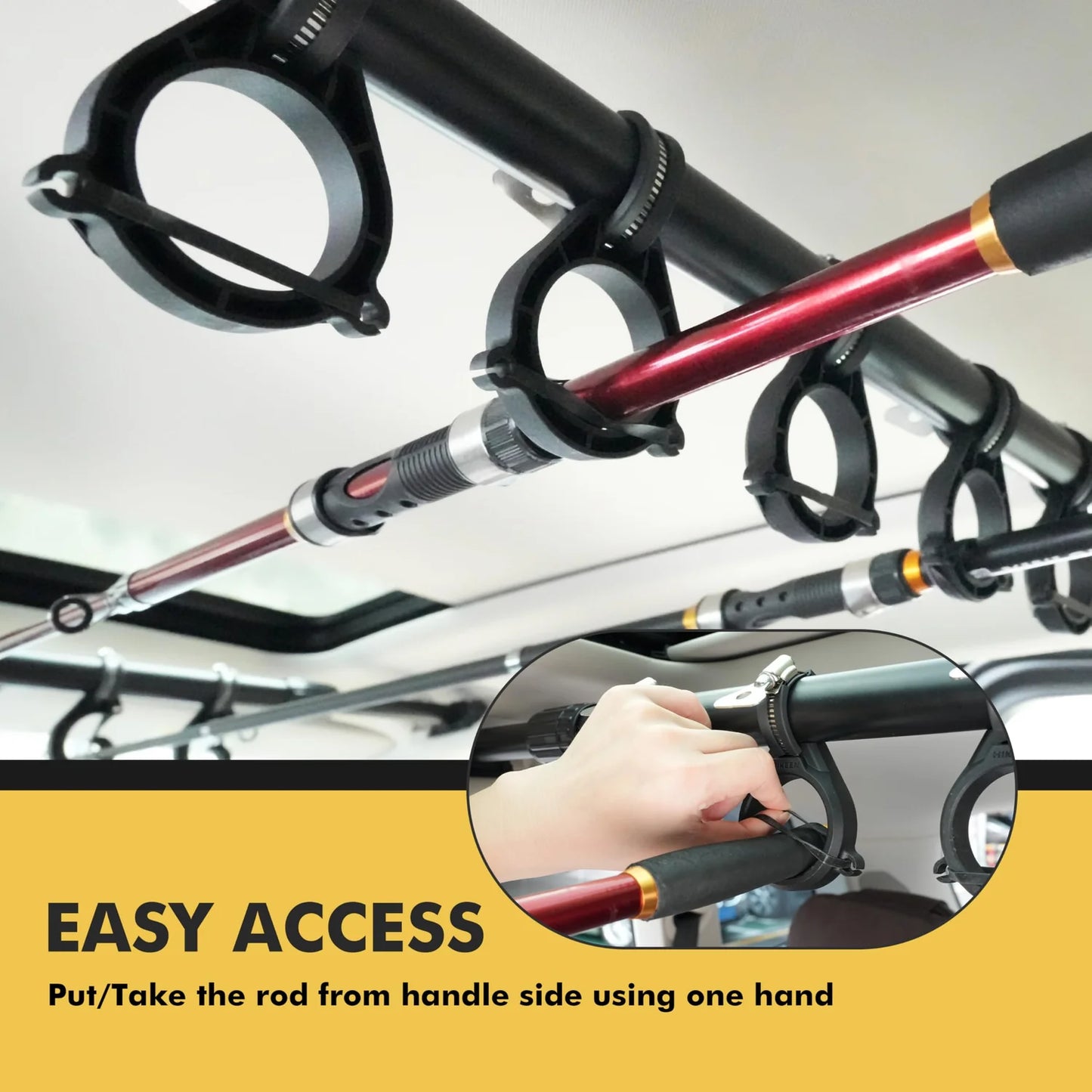 Universal Car Fishing Rod Holder – Telescopic Roof Rack Mount for Vehicles