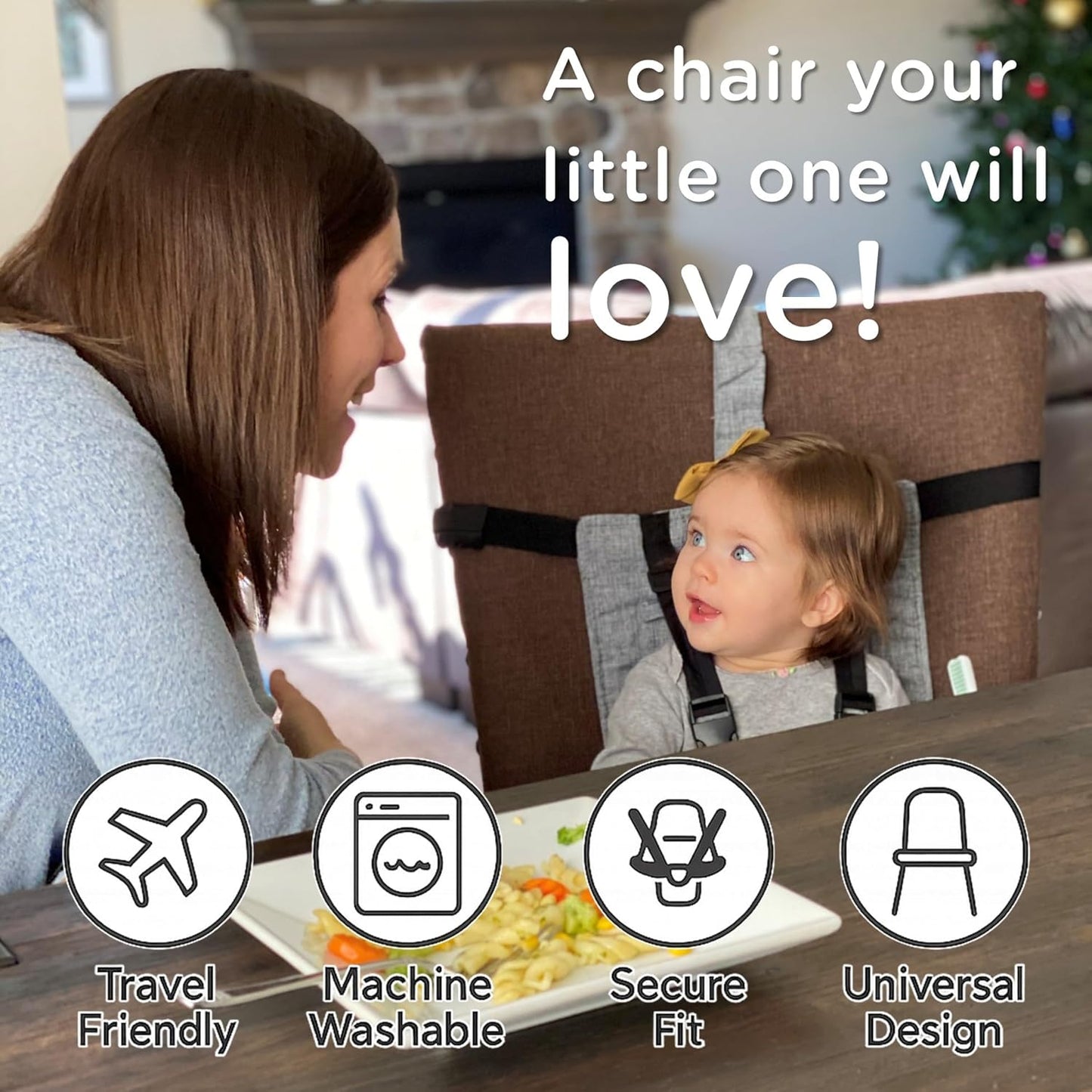 Compact Travel High Chair – Portable Baby Harness Seat for Travel, Dining, and Family Visits