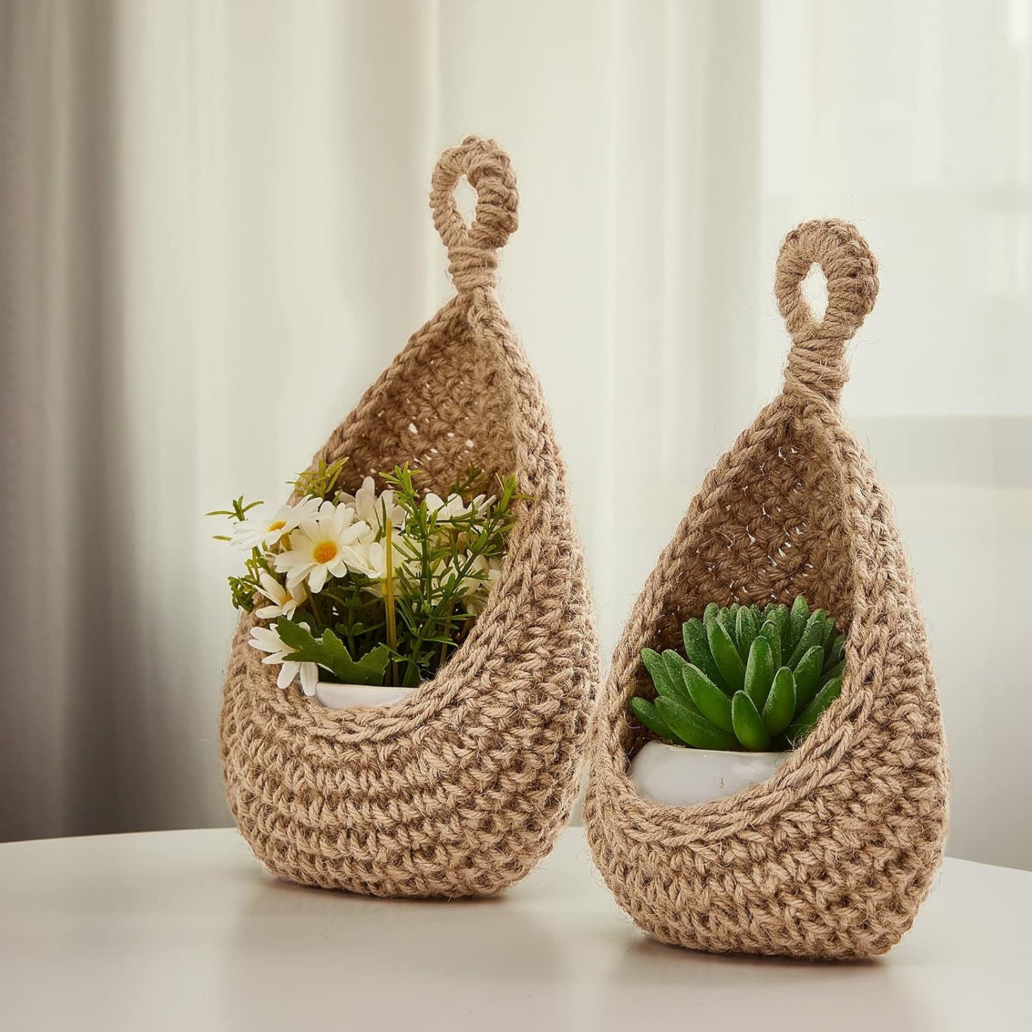 Wall Hanging Baskets – Boho Teardrop Cotton Storage for Vegetables & Fruits