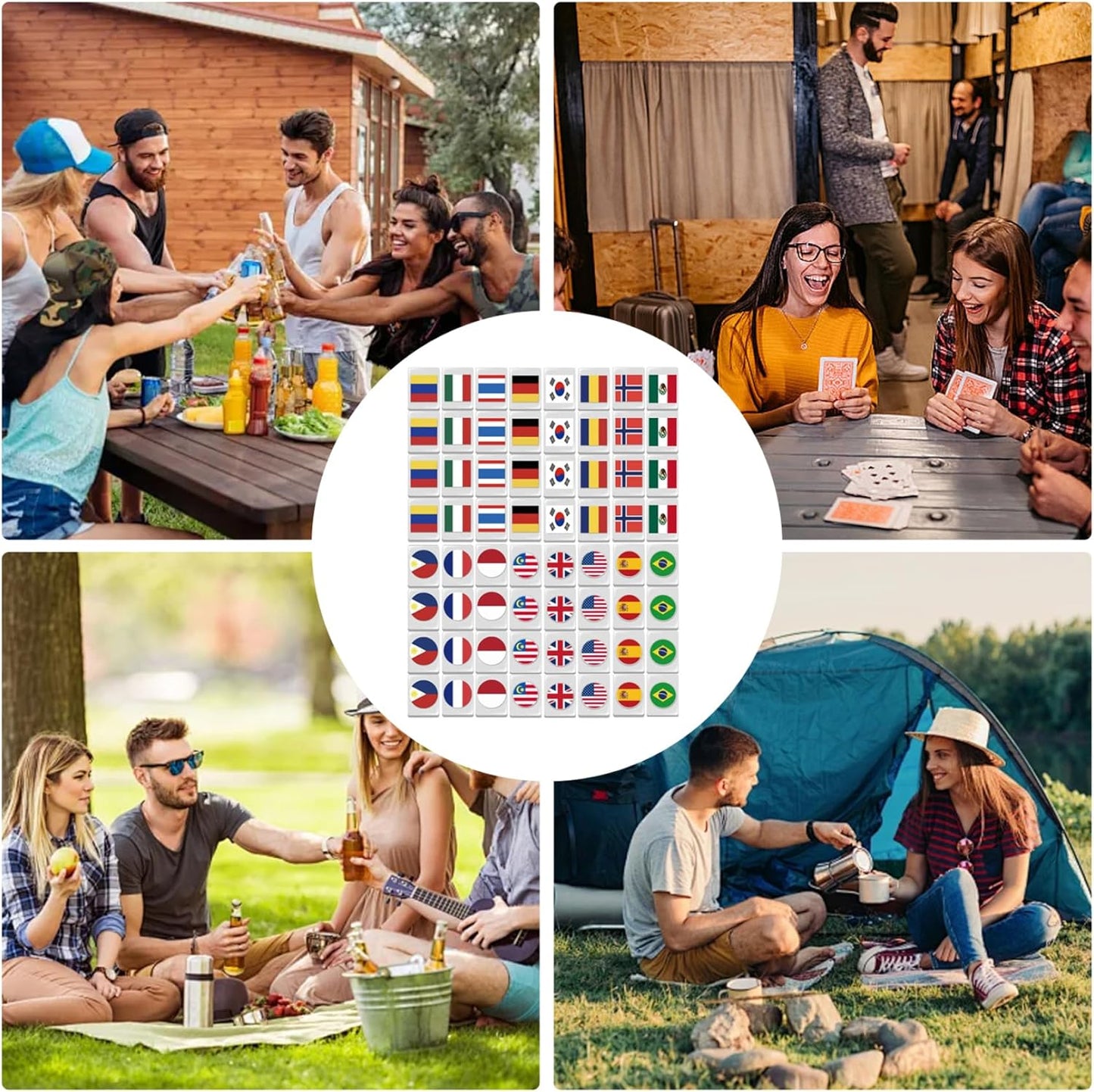 Seaside Escape Mahjong Tile Game – 65 Tiles (Flag vs Flag) – Viral TikTok Rummy Domino Game