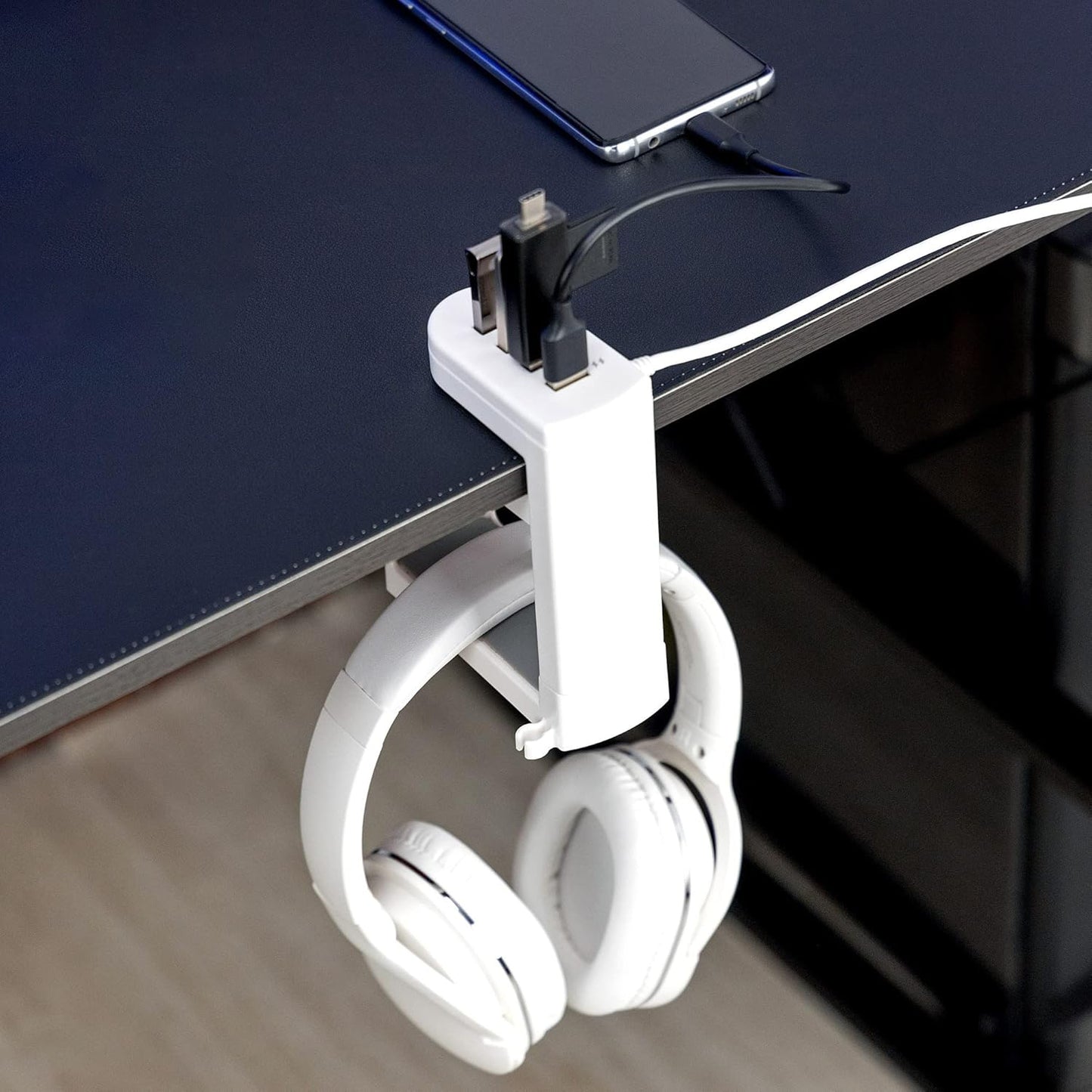 360° Rotating Headphone Stand – Multifunctional Desktop Headphone Hook