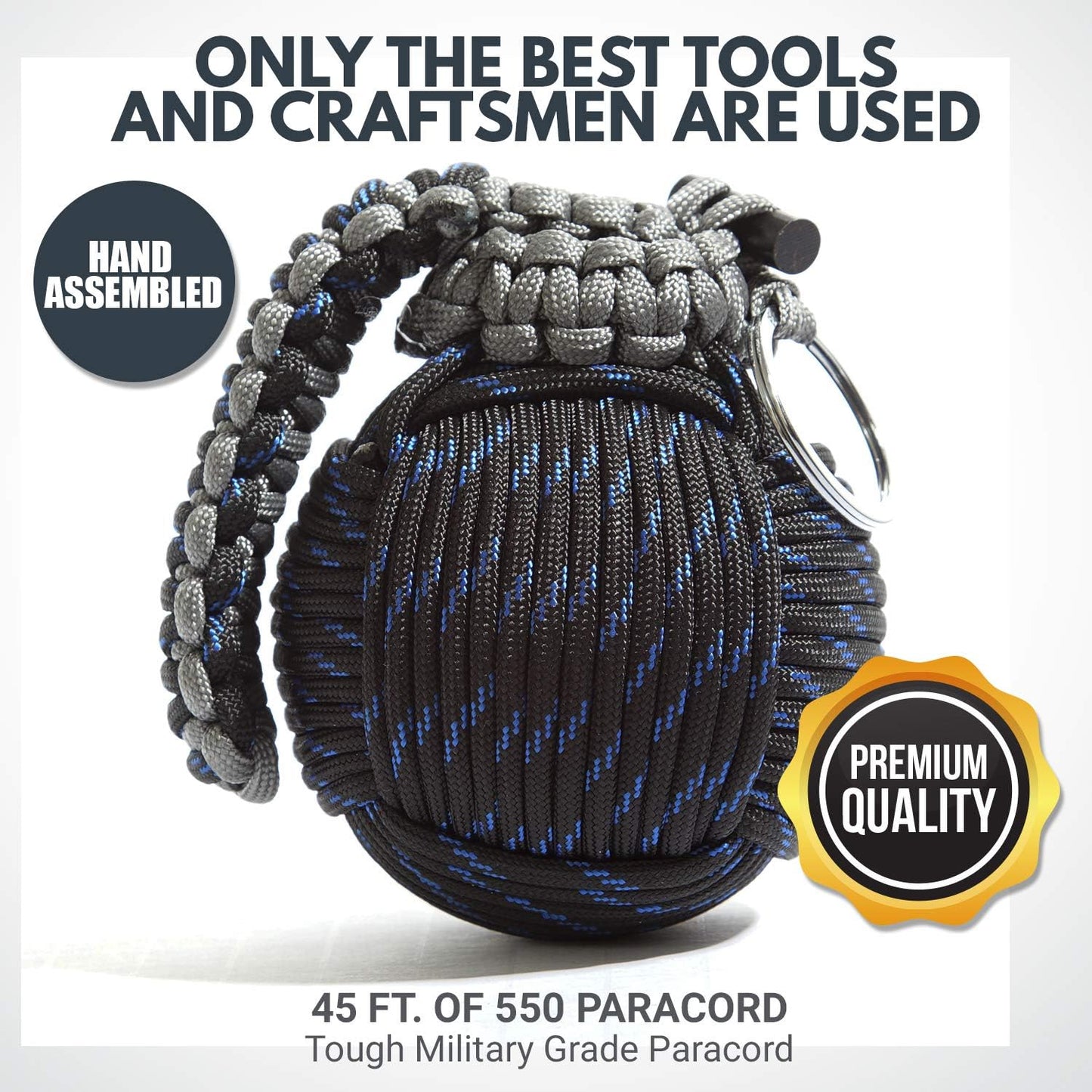 48-in-1 Paracord Survival Grenade Kit | Portable Outdoor Emergency Gear Set with Compass