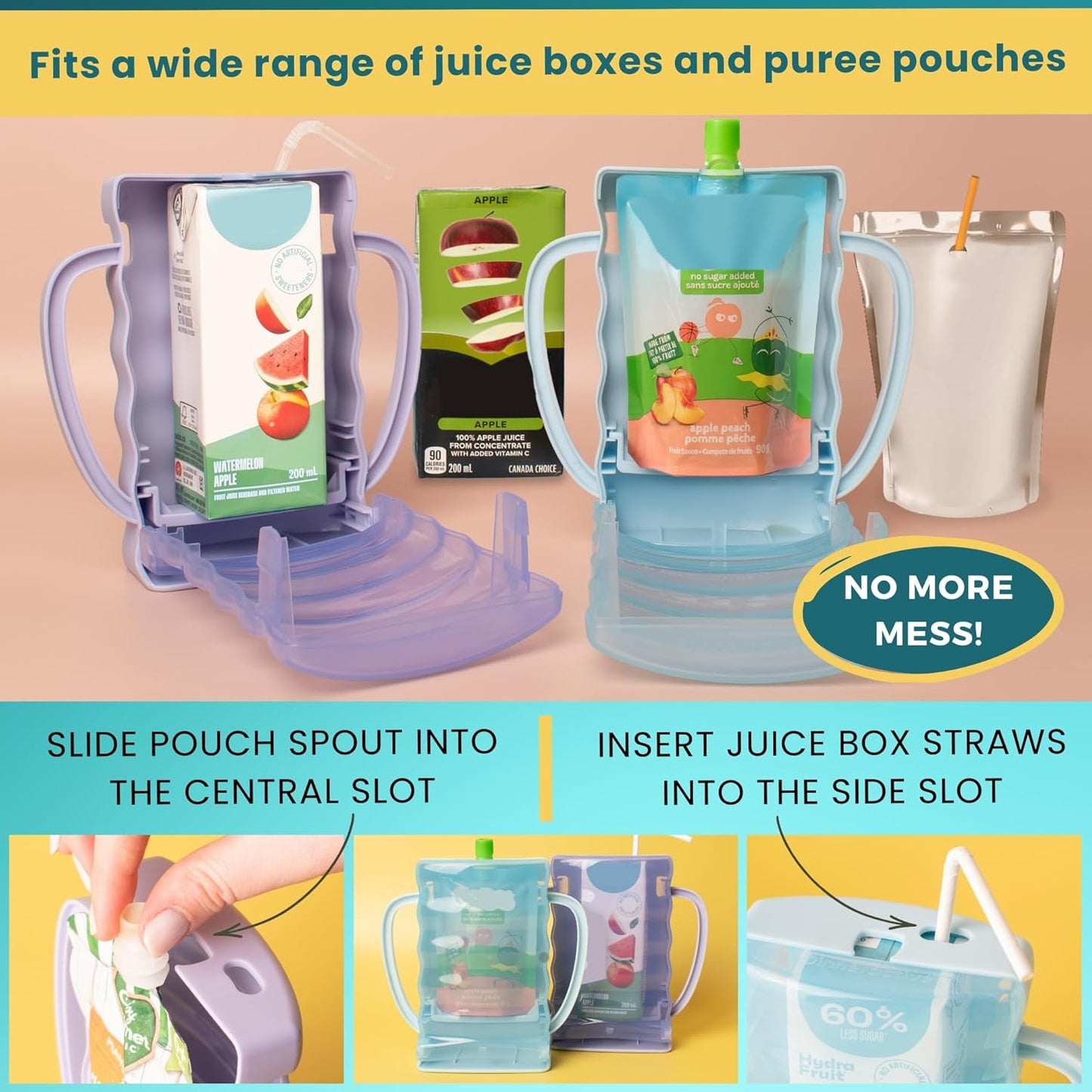 Baby Pouch Holder – Anti-Squeeze Food Pouch & Juice Box Holder for Toddlers