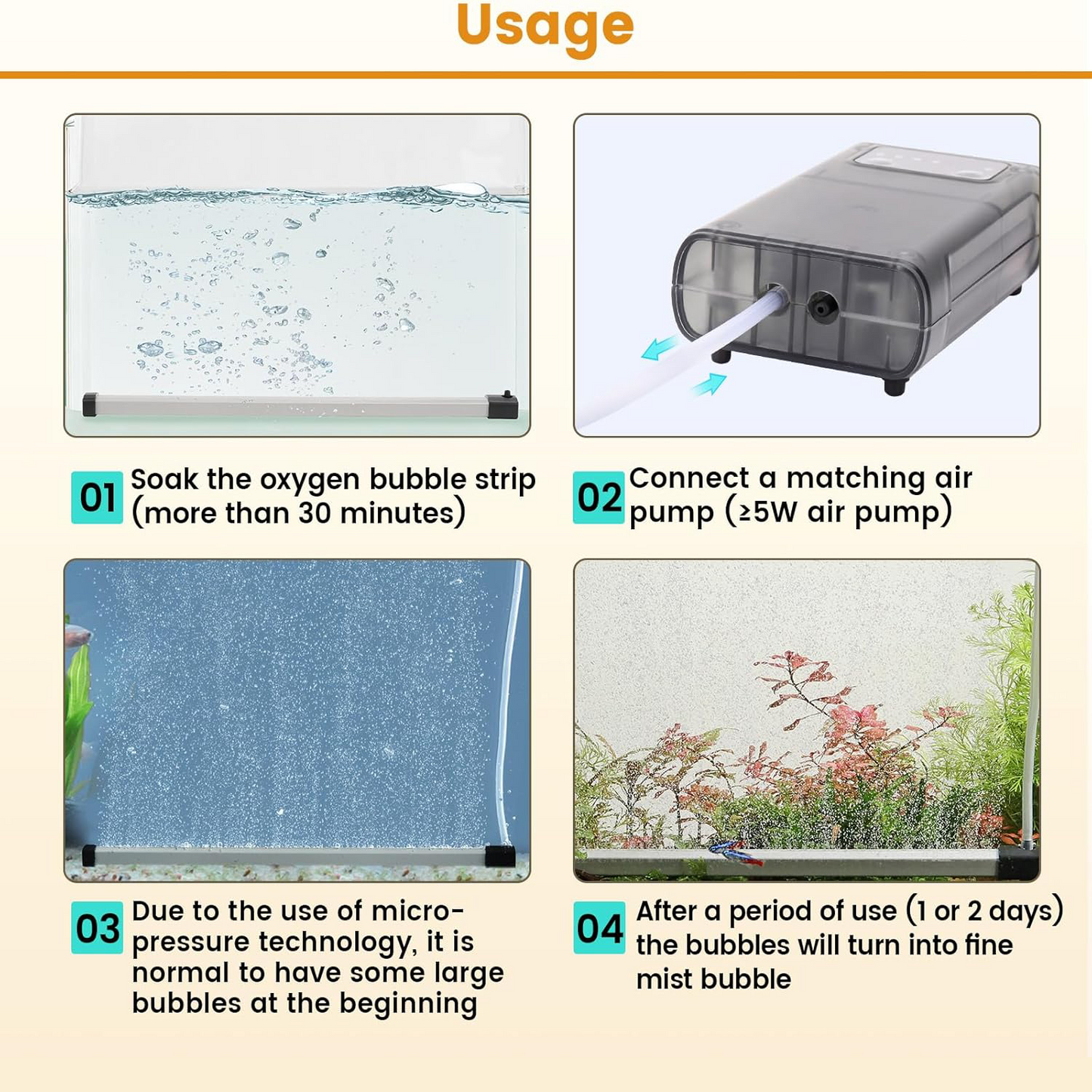 Aquarium Bubble Bar – Nano Bubble Wall for Freshwater & Saltwater Aquariums