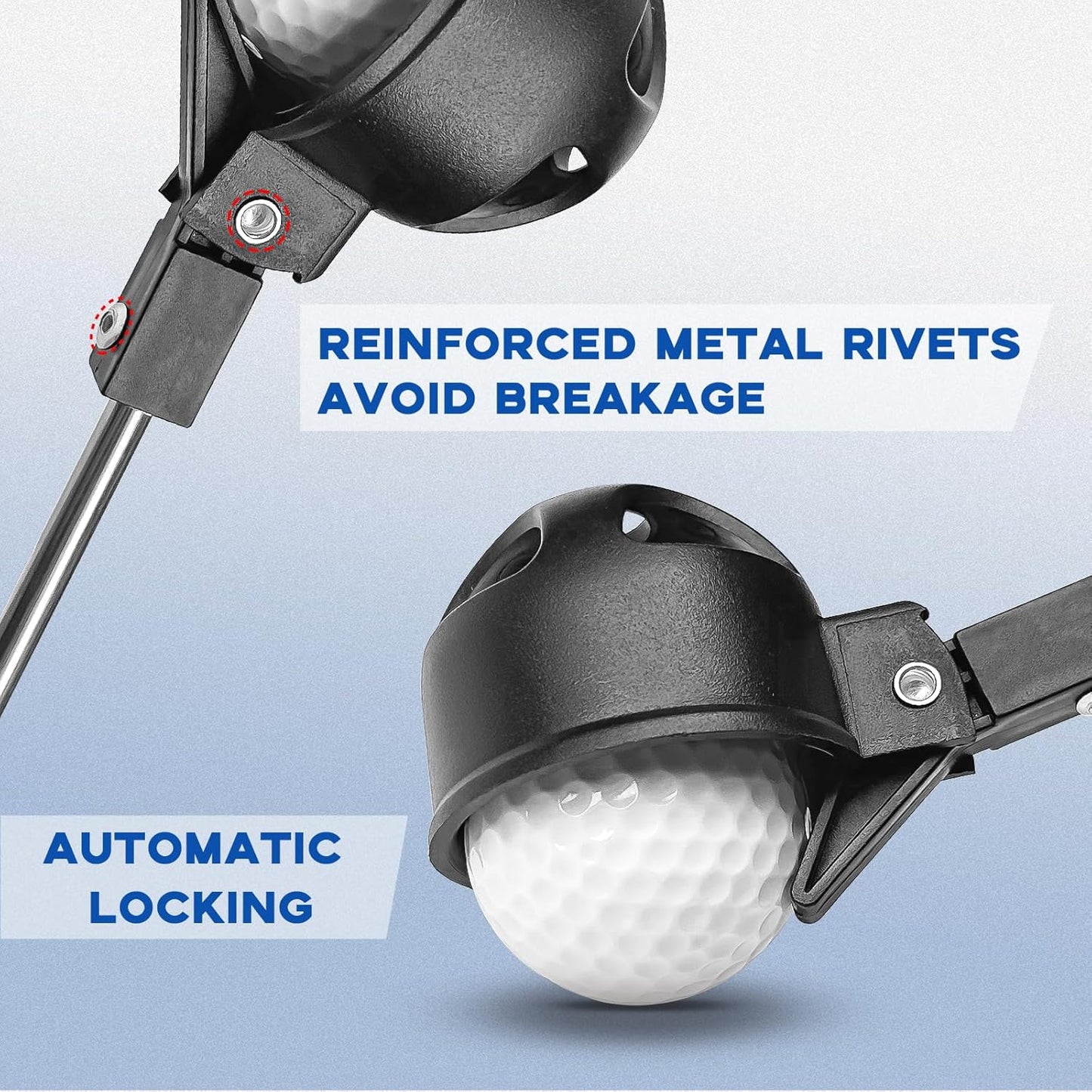 Telescopic Golf Ball Retriever – Stainless Steel Golf Picker Tool with Putter Grip Attachment