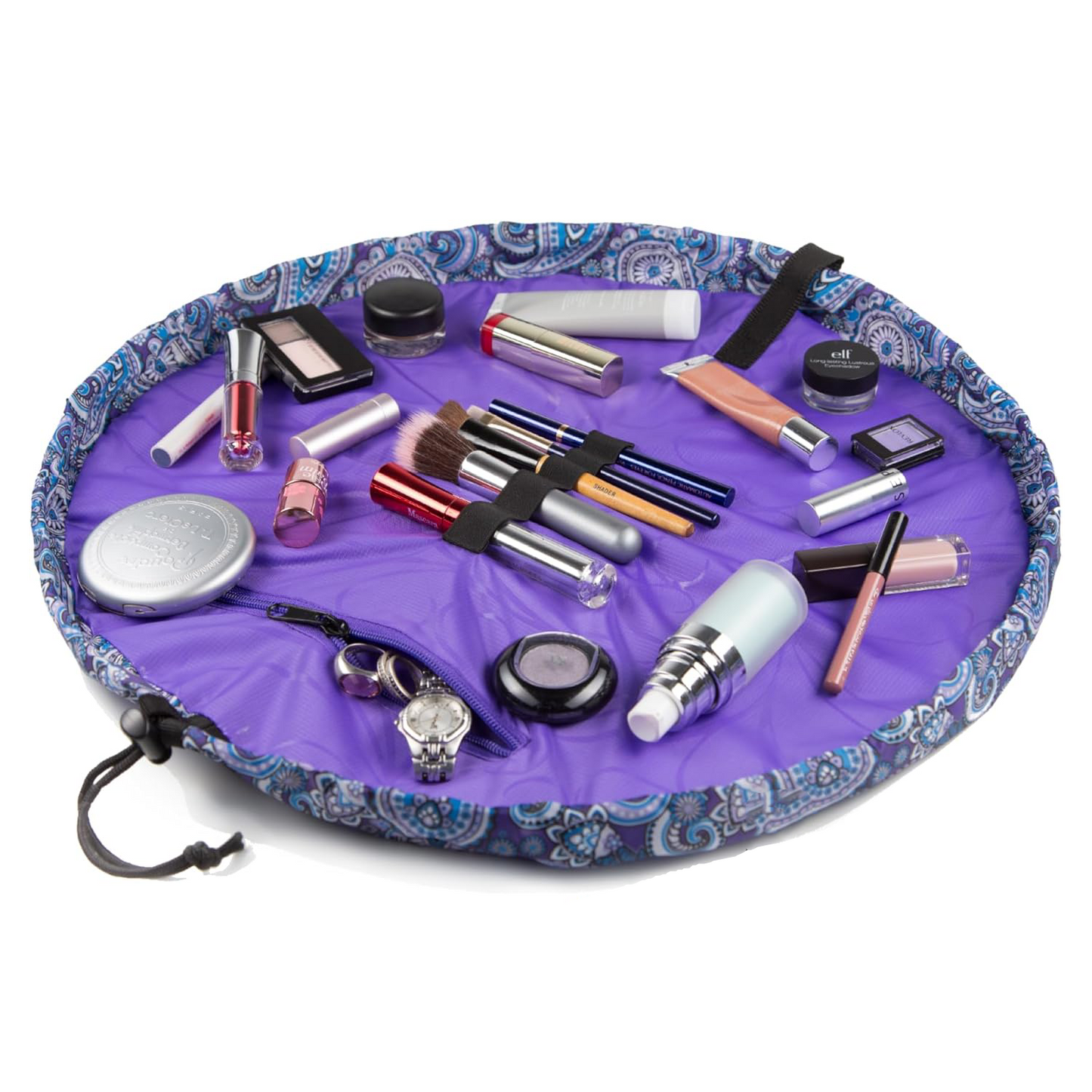 Drawstring Makeup Bag – Portable Travel Organizer with Pockets and Handles