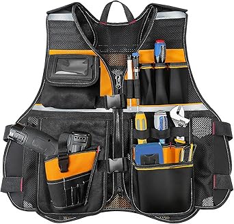 Multi-Functional Work Tool Vest | Electrician, Carpenter & Handyman Utility Vest