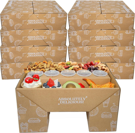 10-Pack Kraft Paper Pastry Boxes with Lids Leak-Proof, Microwave Safe, Stackable