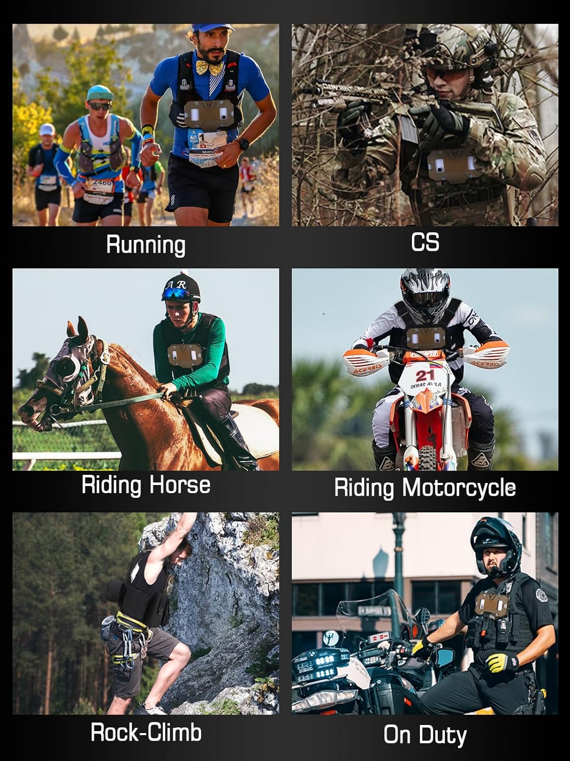 Tactical Chest Phone Mount – Secure Silicone-Grip for 4.7–6.7" Phones