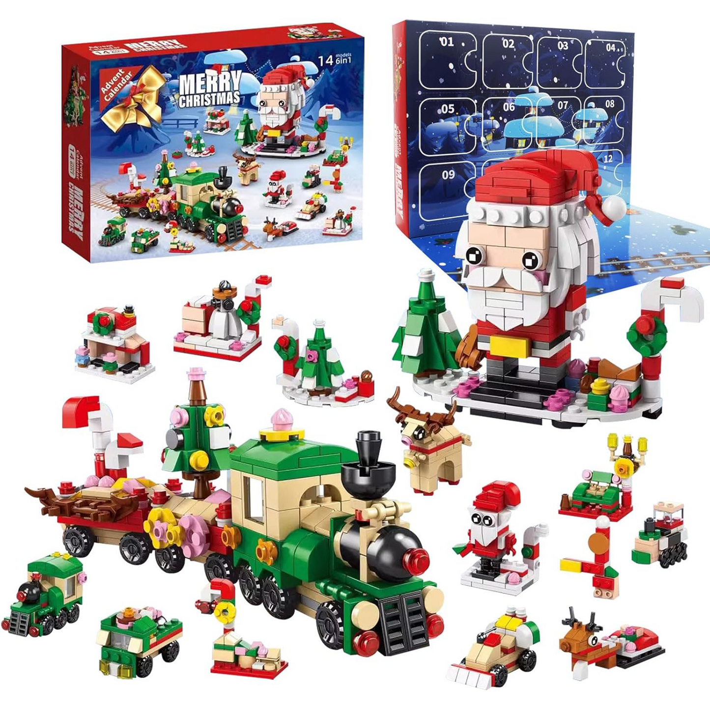 2025 Christmas Advent Calendar – 6-in-1 Santa & Tree Building Blocks