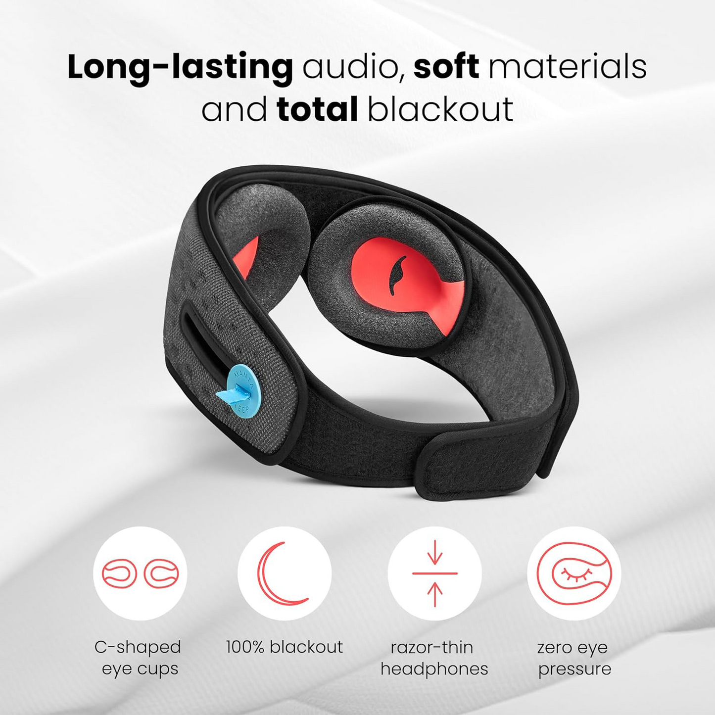 Bluetooth Sleep Mask – 100% Blackout & Side-Sleeper Friendly