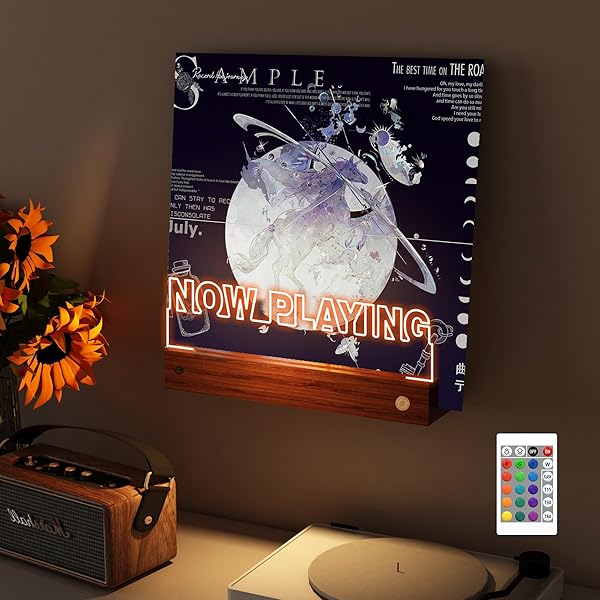 Glowing Vinyl Record Display Stand |LED Light Album Display Stand