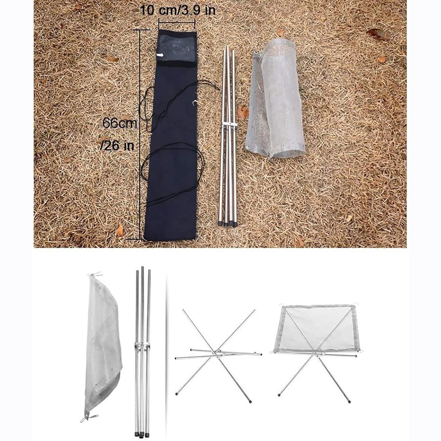 Portable Outdoor Camping Fire Pit – Foldable Wood-Burning Stove with Carry Bag