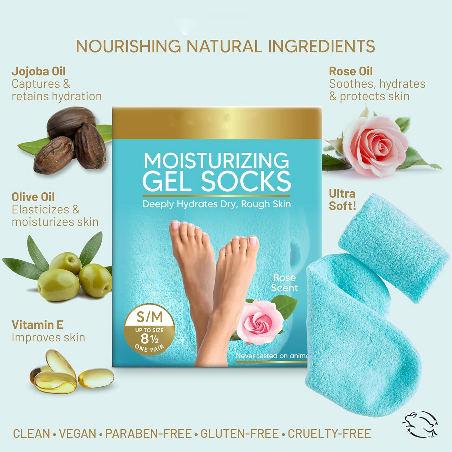 Moisturizing Socks - Gel Silicone Aloe Spa Socks