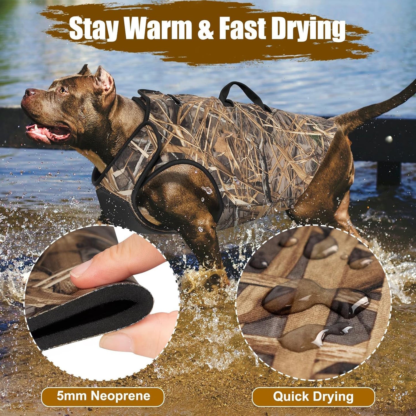 Adjustable Neoprene Hunting Vest for Dogs – Waterfowl, Jungle, and Duck Hunting Gear