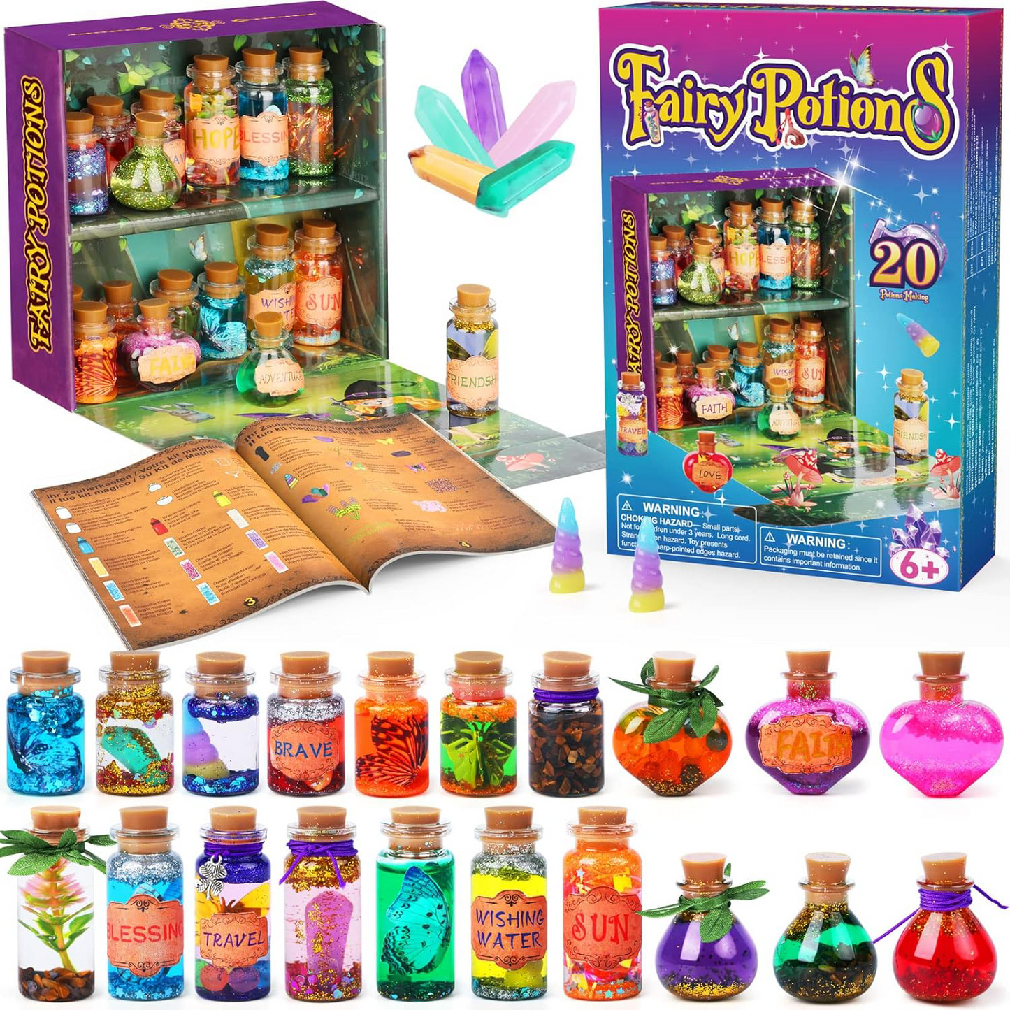 Fairy Potion Making Kit – 20 Magical Potions with Crystals & Enchanted Accessories