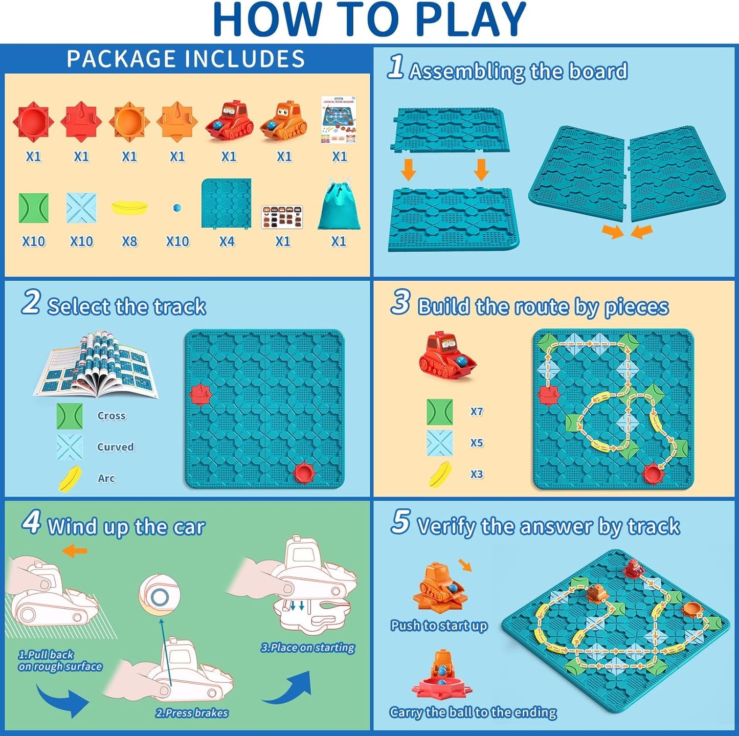 Children's Board Game STEM Learning Toy – Logic Puzzle Set with 200+ Challenges & 4 Difficulty Levels