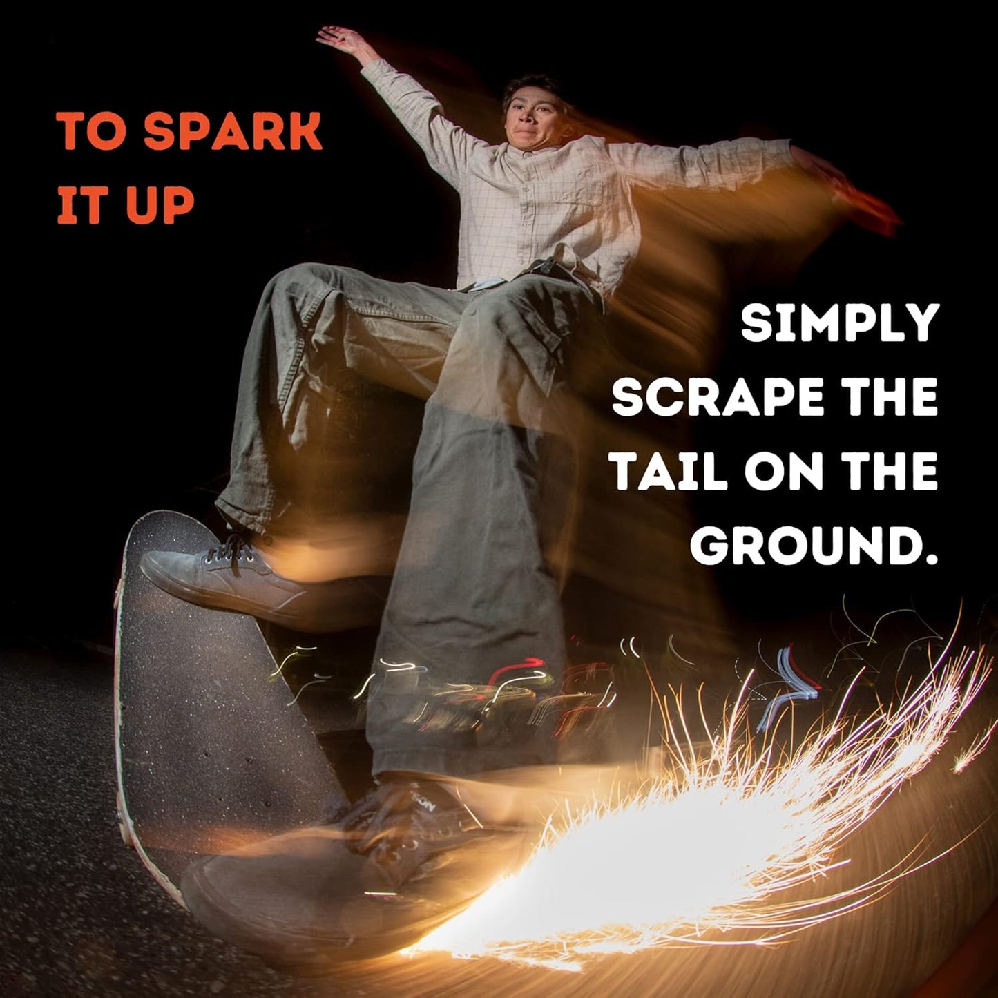 Skateboard Spark Tail Plate – Light Up Your Ride with Sparks