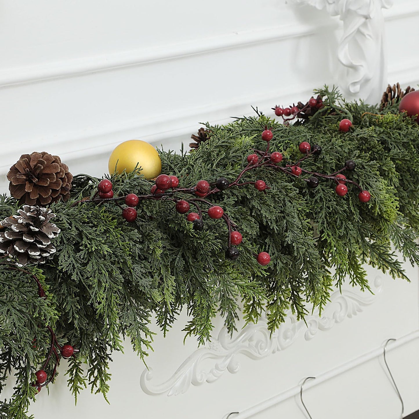 6ft Artificial Cedar Garland – Lush and Realistic Holiday Greenery