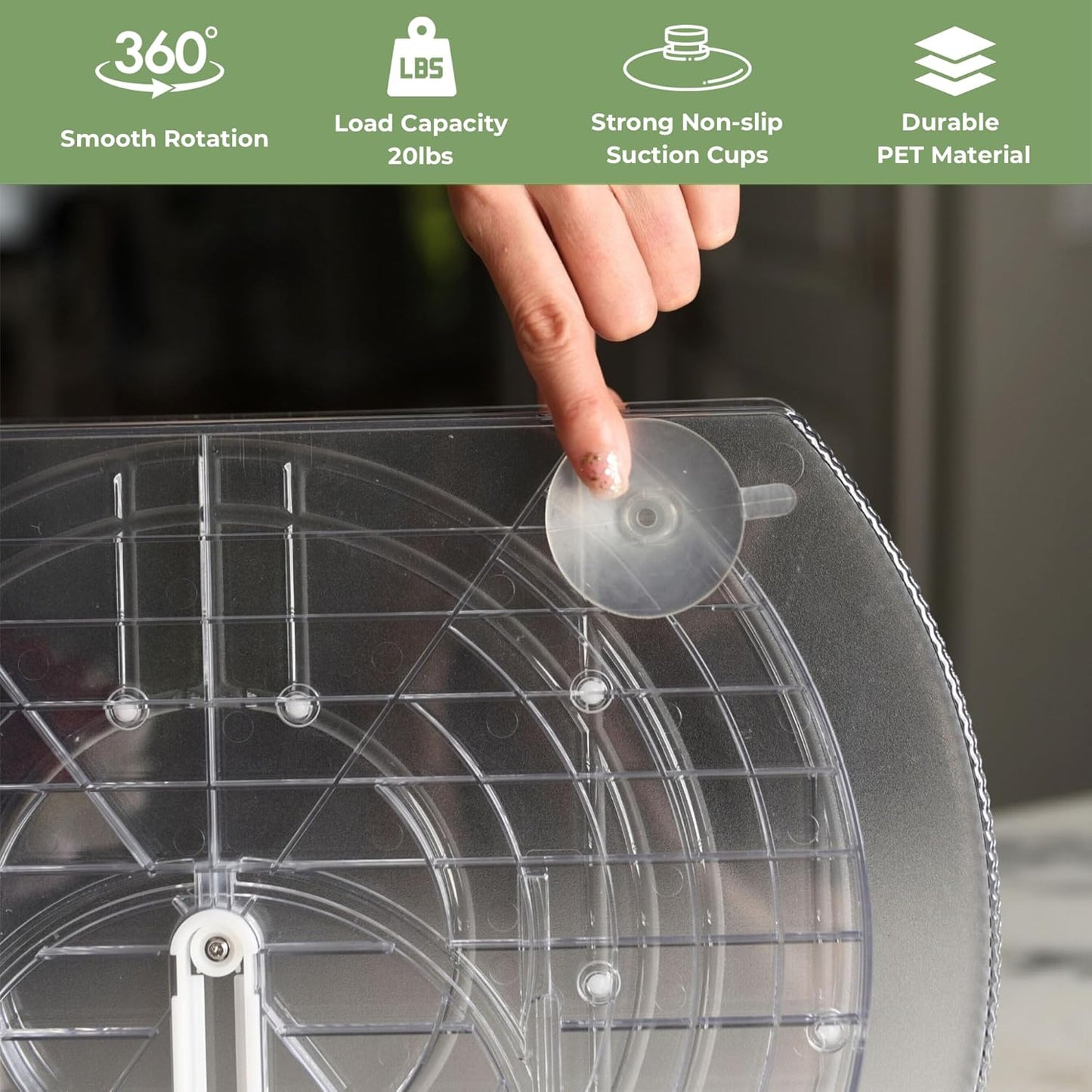 360° Rotating Lazy Susan – Rectangular Fridge Organizer for Easy Kitchen Storage